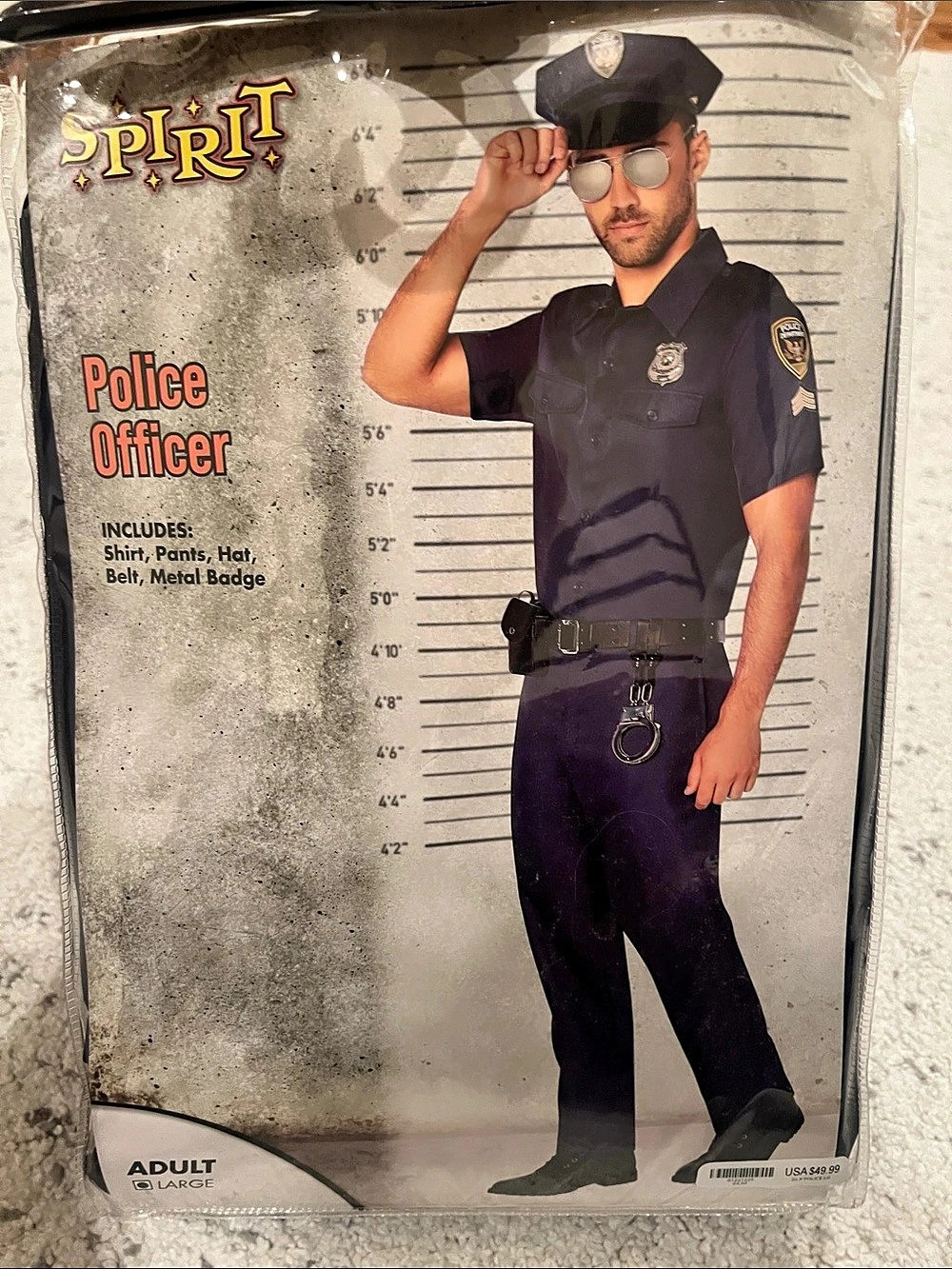 Spirit Police Officer Costume Black NWT size Large